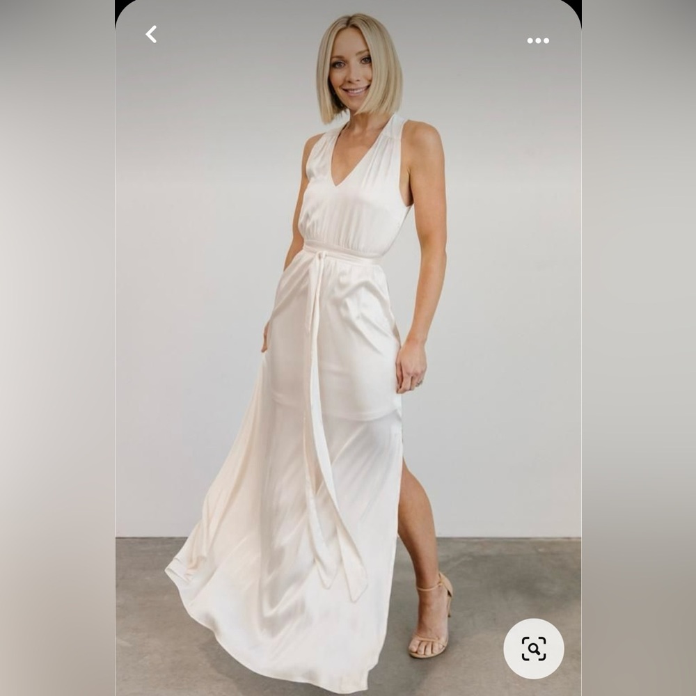 NWT Baltic Born Roma Satin Dress in Off White